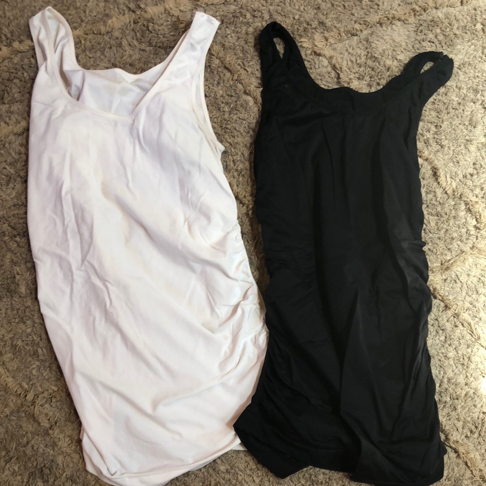 Black and White Maternity tanks